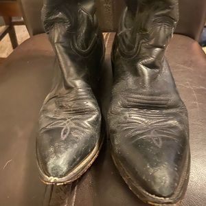 Black Leather Cowboy boots
